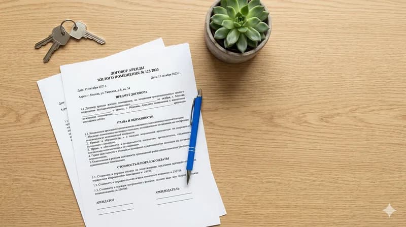 Документы для безопасной аренды квартиры на столе